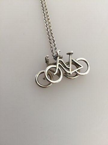 Georg Jensen Sterling Sølv Halskæde No 214 med Cykel Vedhæng - Danam Antik