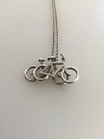 Georg Jensen Sterling Sølv Halskæde No 214 med Cykel Vedhæng - Danam Antik