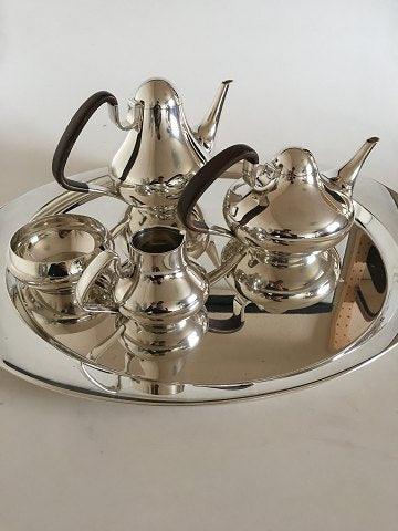 Georg Jensen Sterling Sølv Henning Koppel Te og Kaffesæt med Bakke No 1017 - Danam Antik