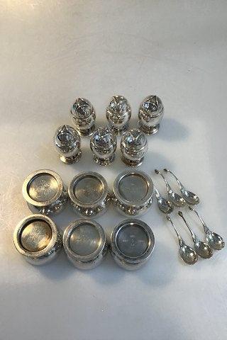 Georg Jensen Sterling Sølv Magnolia Salt og Peber No 2A(6+6+6) - Danam Antik