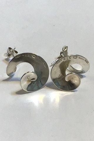 Georg Jensen Sterling Silver Mobius Drop Earrings No 370 Torun