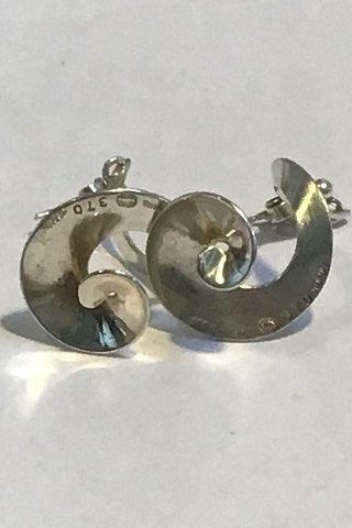 Georg Jensen Sterling Sølv Möbius Øreringe No 370 Torun - Danam Antik