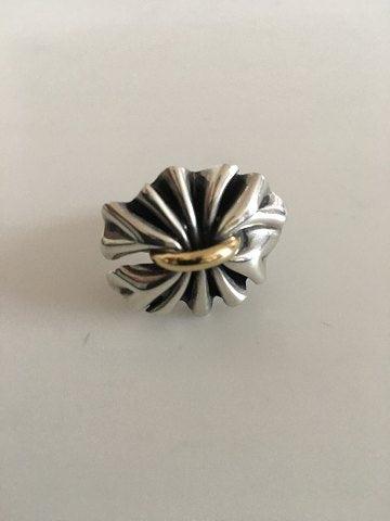 Georg Jensen Sterling Sølv og 18K Guld Lene Munthe Ring No 400 - Danam Antik