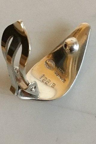 Georg Jensen Sterling Sølv Øreklips No 128B - Danam Antik