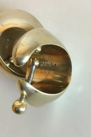 Georg Jensen Sterling Sølv Øreringe af Nanna Ditzel No 126 Forgyldt - Danam Antik