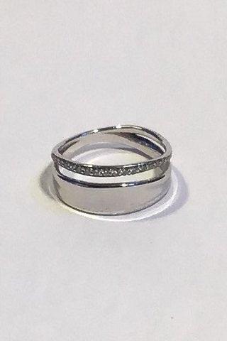 Georg Jensen Sterling Sølv Ring 0.17ct Marcia No 618B - Danam Antik