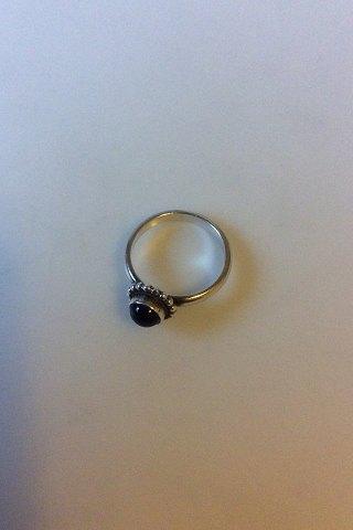 Georg Jensen Sterling Sølv Ring 9B "Moonlight Blossom" med lilla sten - Danam Antik