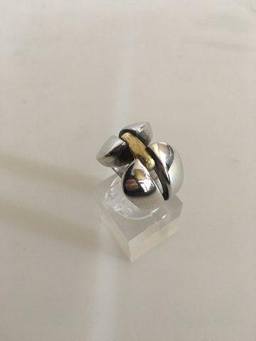 Georg Jensen Sterling Sølv Ring med Guld No 311 af Regitze Overgaard - Danam Antik