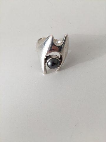 Georg Jensen Sterling Sølv Ring med Hæmatit No 139 - Danam Antik