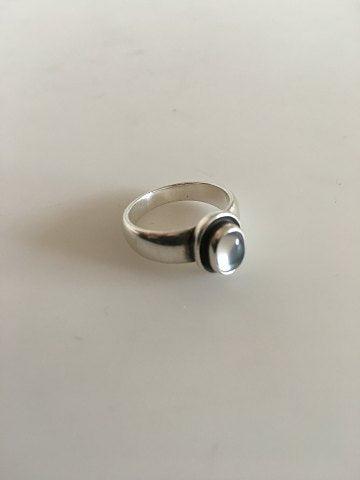 Georg Jensen Sterling Sølv Ring med Lys Sten No 46C - Danam Antik