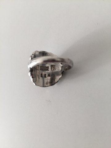 Georg Jensen Sterling Sølv Ring med Rød sten No 11A fra 1933-1944 - Danam Antik