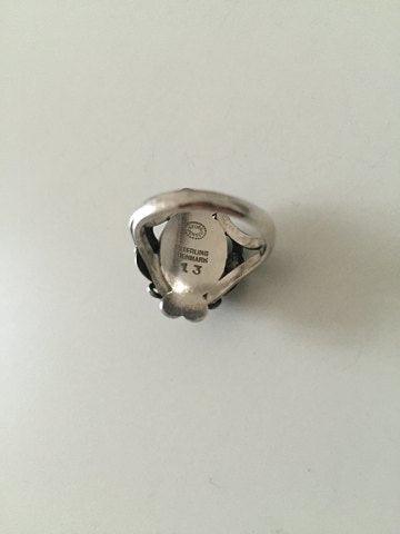 Georg Jensen Sterling Sølv Ring med sølv sten No 13 - Danam Antik