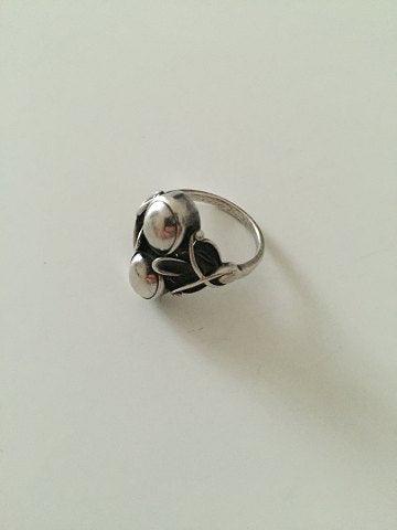 Georg Jensen Sterling Sølv Ring med Sølv Sten No 48 - Danam Antik