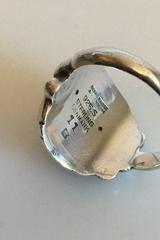 Georg Jensen Sterling Sølv Ring med Sølvsten No 11 B - Danam Antik