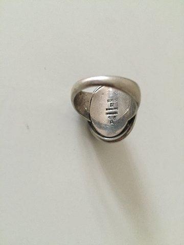 Georg Jensen Sterling Sølv Ring med sølvsten No 46A - Danam Antik