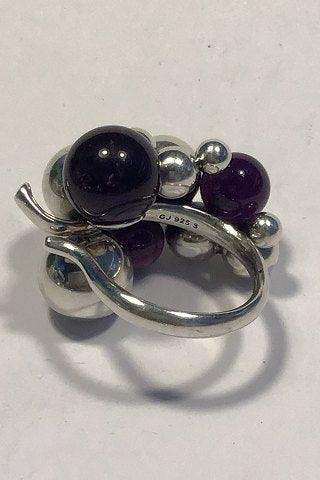 Georg Jensen Sterling Sølv Ring Moonlight Grapes med Onyx (stor) - Danam Antik