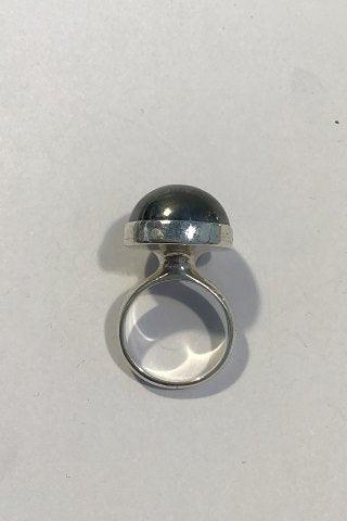 Georg Jensen Sterling Sølv Ring No 123 med Hæmatit Nanna Ditzel - Danam Antik