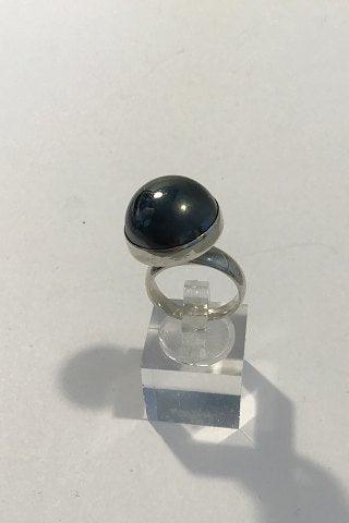 Georg Jensen Sterling Sølv Ring No 123 med Hæmatit Nanna Ditzel - Danam Antik