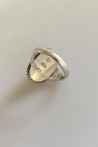 Georg Jensen Sterling Sølv Ring No 17 med Sølvsten - Danam Antik