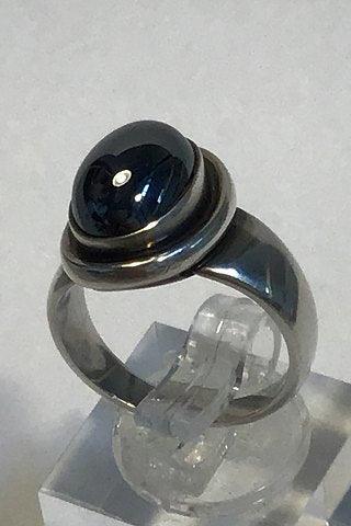 Georg Jensen Sterling Sølv Ring No 46B Hæmatit - Danam Antik