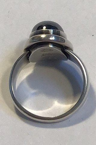 Georg Jensen Sterling Sølv Ring No 46B Hæmatit - Danam Antik