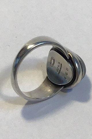 Georg Jensen Sterling Sølv Ring No 46B Hæmatit - Danam Antik