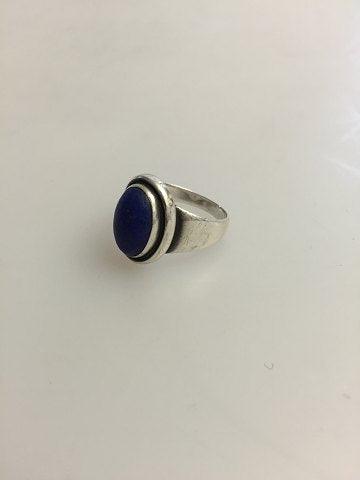 Georg Jensen Sterling Sølv Ring No 46B Ornameneret med Lapis Lazuli - Danam Antik