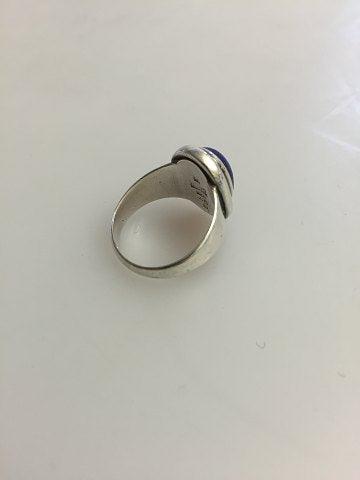 Georg Jensen Sterling Sølv Ring No 46B Ornameneret med Lapis Lazuli - Danam Antik