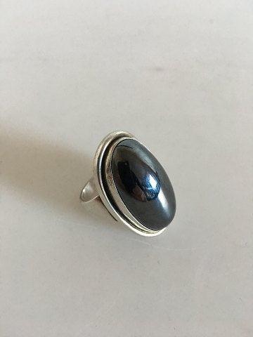 Georg Jensen Sterling Sølv Ring No 46E med Hæmatit - Danam Antik