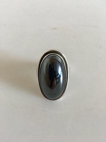 Georg Jensen Sterling Sølv Ring No 46E med Hæmatit - Danam Antik