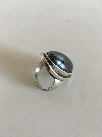 Georg Jensen Sterling Sølv Ring No 46E med Hæmatit - Danam Antik