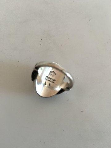 Georg Jensen Sterling Sølv Ring No 51 med Grøn Agat - Danam Antik