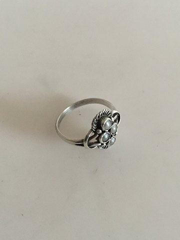 Georg Jensen Sterling Sølv Ring No 52 med Perler - Danam Antik