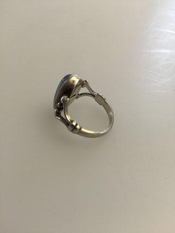 Georg Jensen Sterling Sølv Ring No 8 med Månesten - Danam Antik