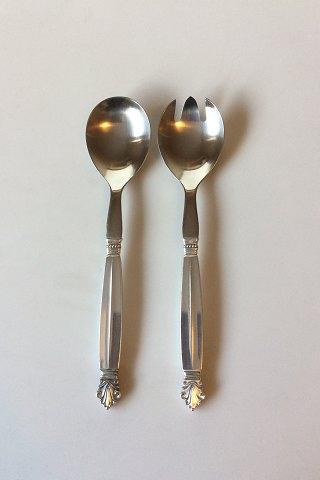 Georg Jensen Sterling Sølv/Rustfrit Stål Dronning Salatsæt No 109 - Danam Antik