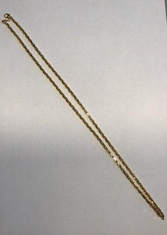 Halskæde Anker-mønster 14 kt guld m karabinlås - Danam Antik