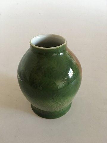 Heubach Art Nouveau Vase med dekoration af to Hvide Fasaner - Danam Antik