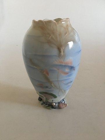 Heubach Art Nouveau Vase med Undersøisk Havdekoration - Danam Antik