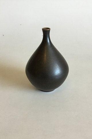 Höganäs Sortbrunglaseret vase No 1031 - Danam Antik