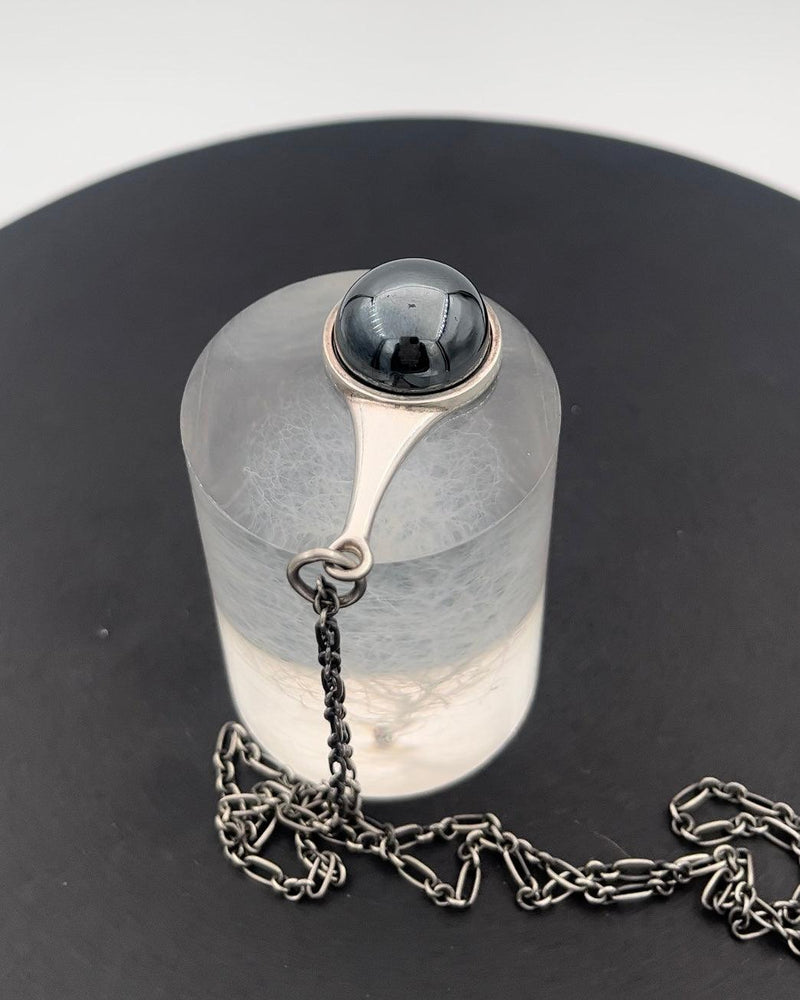 Georg Jensen Sterling Sølv Vedhæng med Hæmatit No 156 - Danam Antik