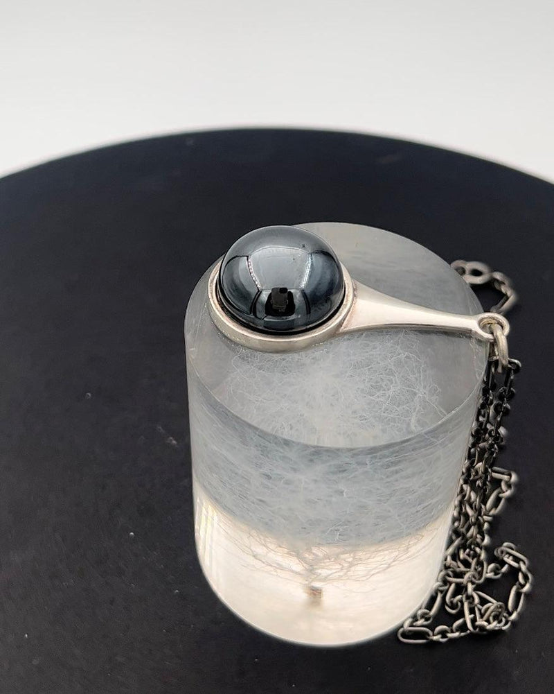 Georg Jensen Sterling Sølv Vedhæng med Hæmatit No 156 - Danam Antik