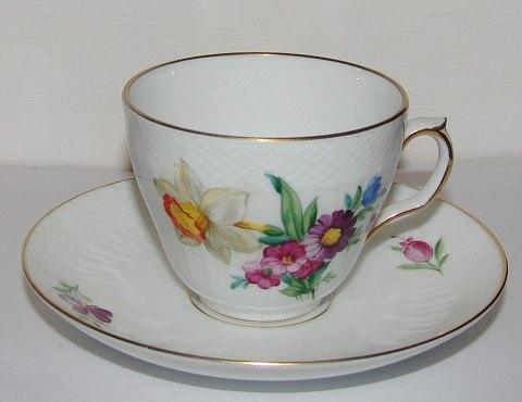 Kgl. Porcelæn Let Saksisk Blomst Kaffe Kop og underkop No 1780 - Danam Antik