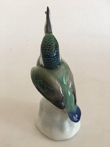 KPM Berlin Porcelæn Figurine No 140/1013 af Isfugl med Fisk i Næbbet. - Danam Antik