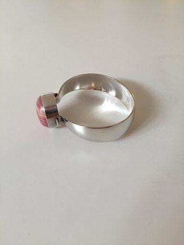 N.E. From Armbånd i Sterling Sølv med Rosa Sten - Danam Antik