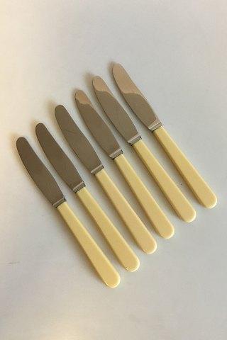 Raadvad Rustfri knive med grillskær og benskaft. 1 sæt af 6 stk - Danam Antik