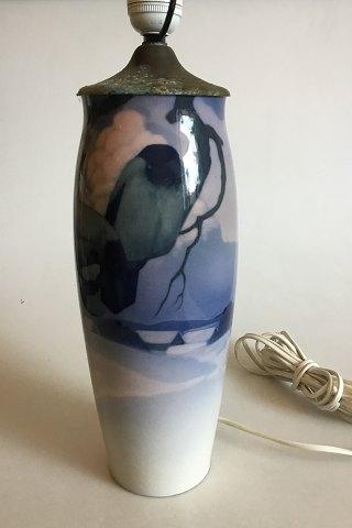 Rørstrand Art Nouveau Unika Vase med fugle omlavet til lampe - Danam Antik