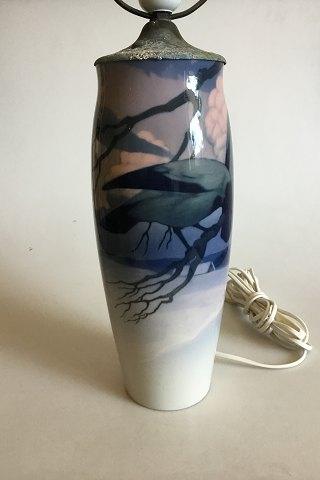 Rørstrand Art Nouveau Unika Vase med fugle omlavet til lampe - Danam Antik