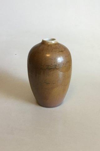 Rørstrand Vase med Lys brun/Gylden glasur med grønne nuancer. Fin stand - Danam Antik