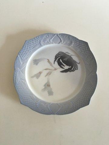 Royal Copenhagen Art Nouveau Tallerken med Fiskekant og krabbe No 40 - Danam Antik