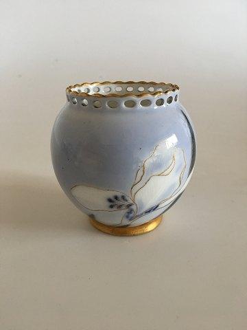 Royal Copenhagen Art Nouveau tidlig vase med Iris og guld - Danam Antik